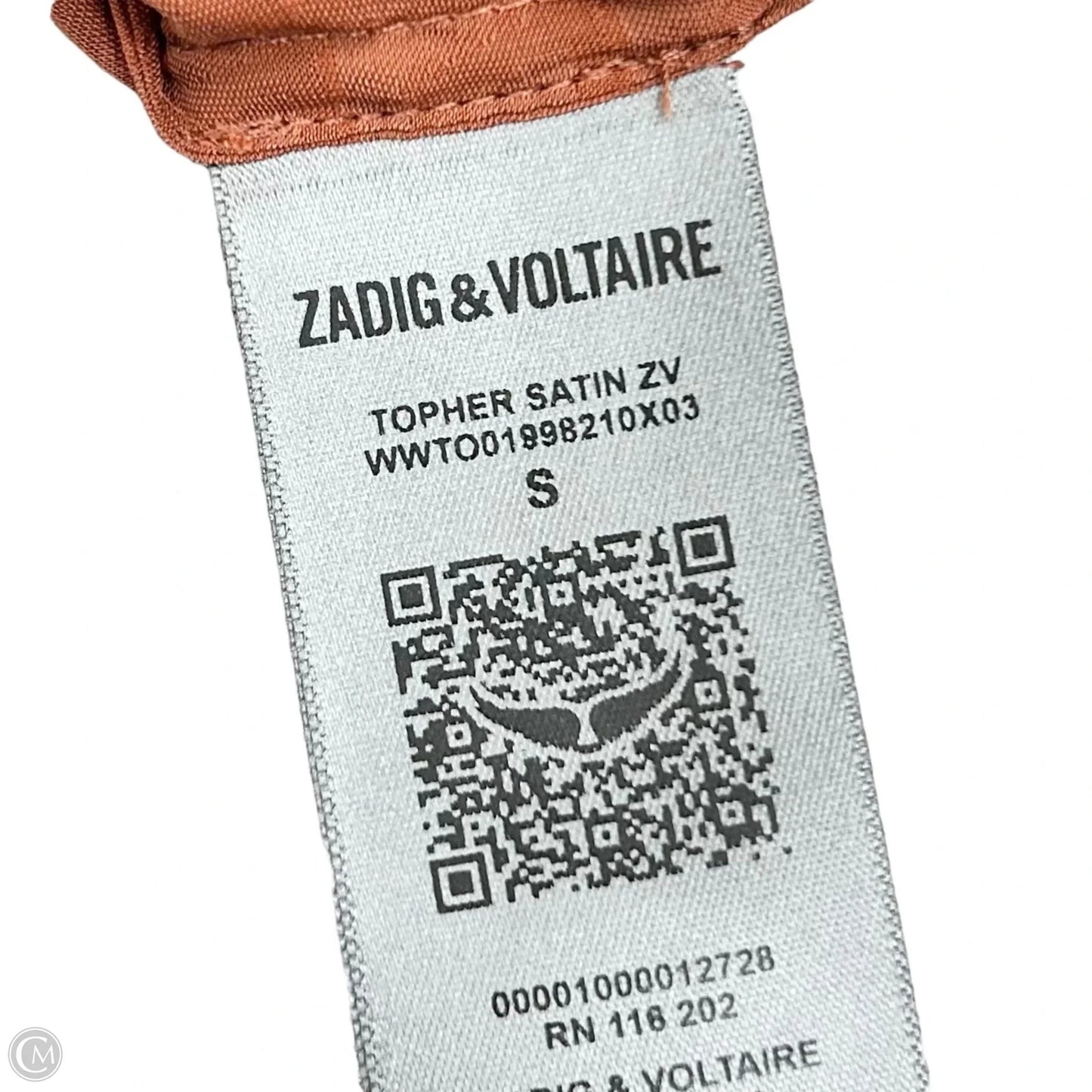Top Short Sleeve By Zadig And Voltaire In Orange, Size: S