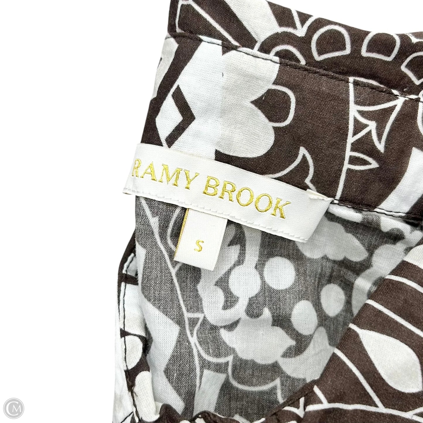 Top Short Sleeve By Ramy Brook In Brown & White, Size: S