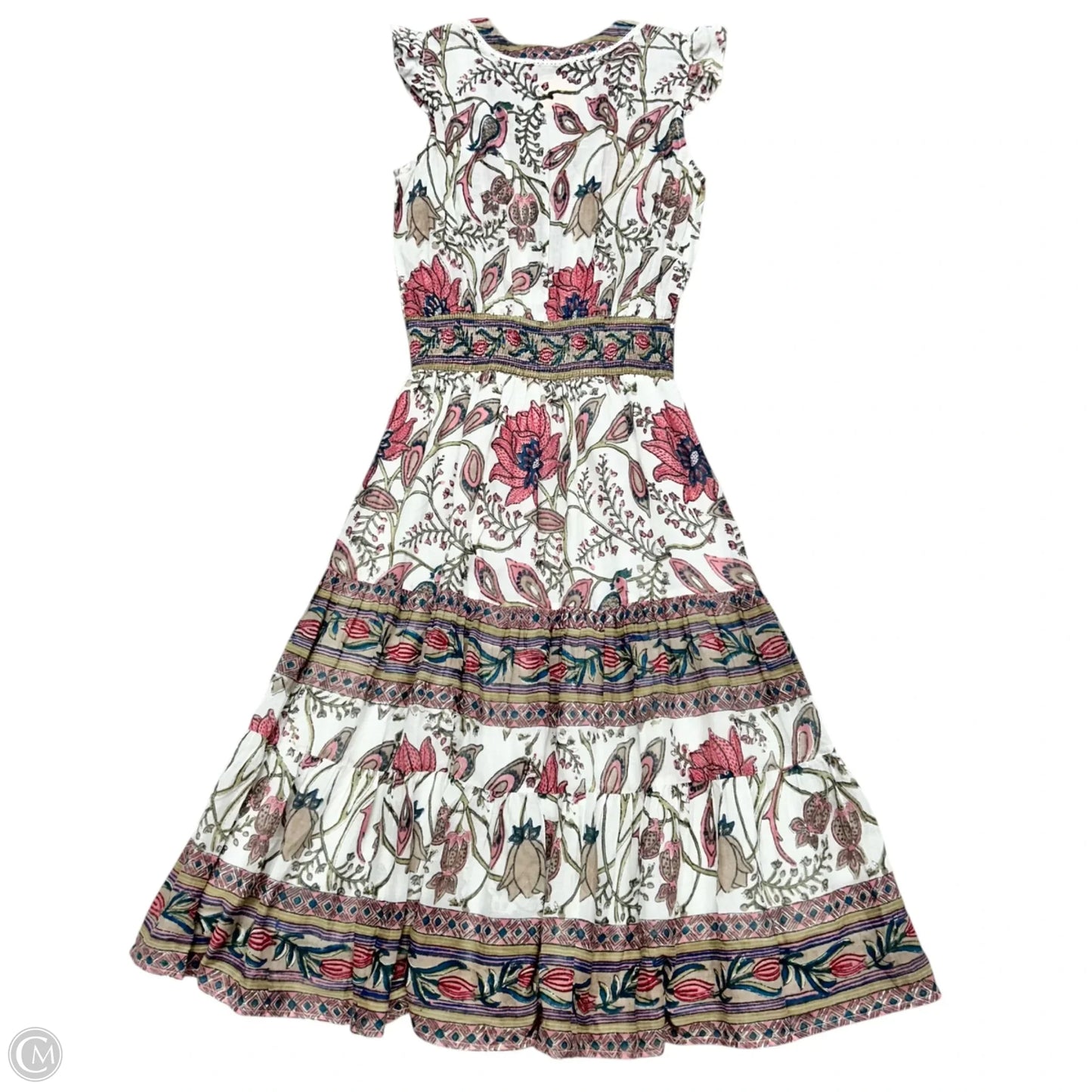 Dress Casual Maxi By Bell In Pink & White, Size: S