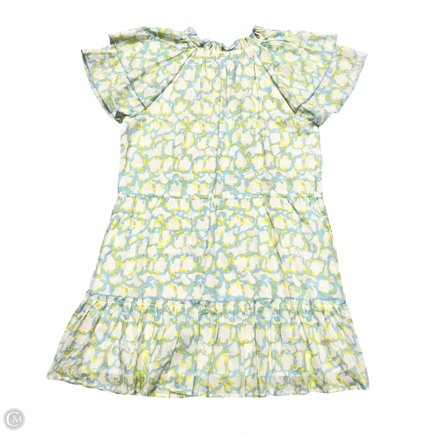 Dress Casual Short By Olivia James In Blue & Yellow, Size: S