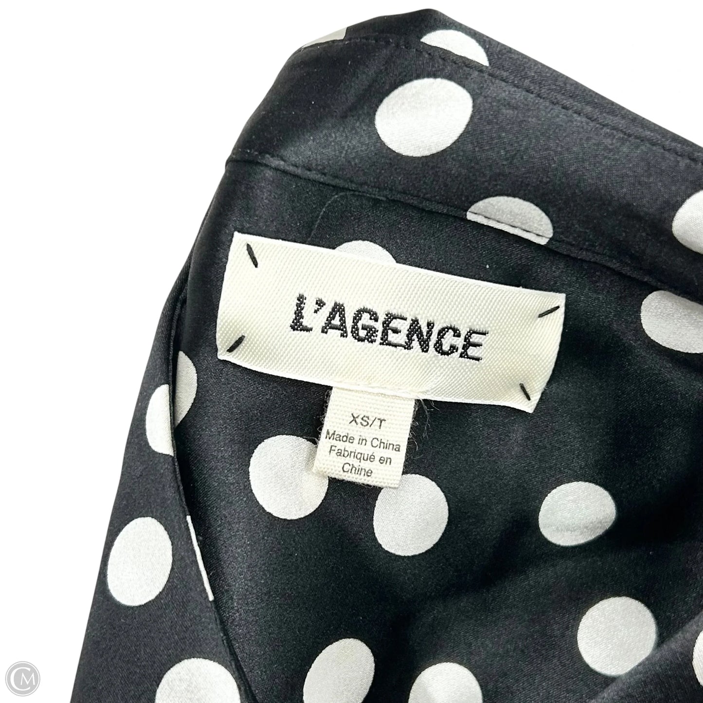 Top Short Sleeve By L Agence In Black & White, Size: Xs