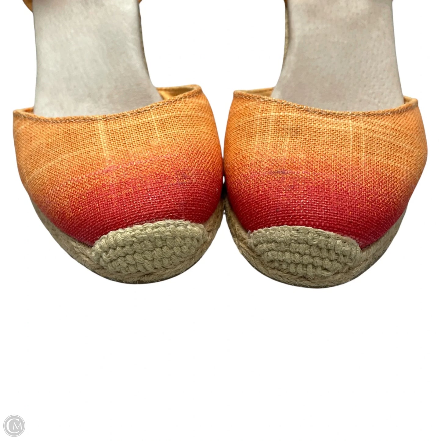 Sandals Heels Wedge By Adam Tucker In Orange, Size: 7.5