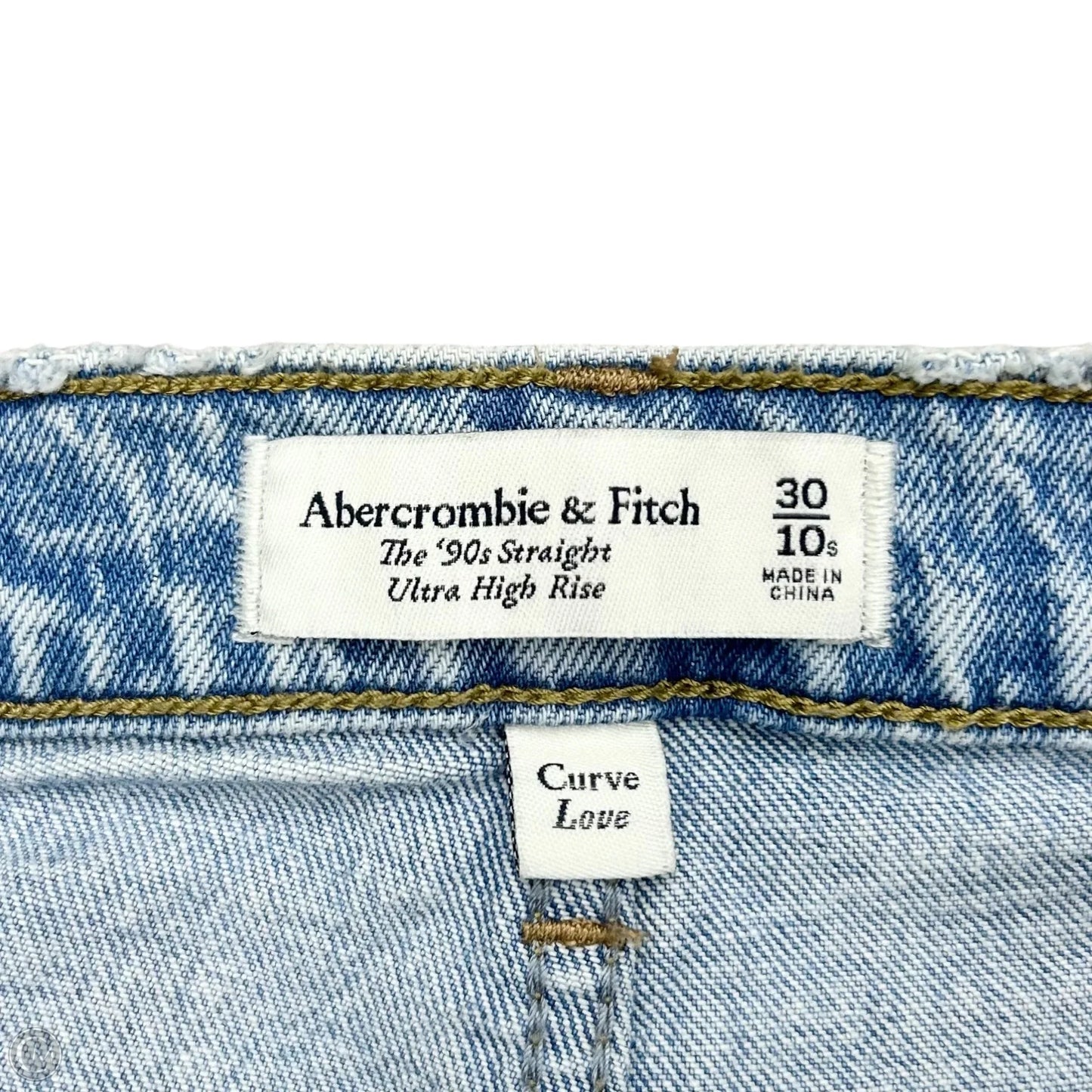 Jeans Straight By Abercrombie And Fitch In Blue Denim, Size: 10