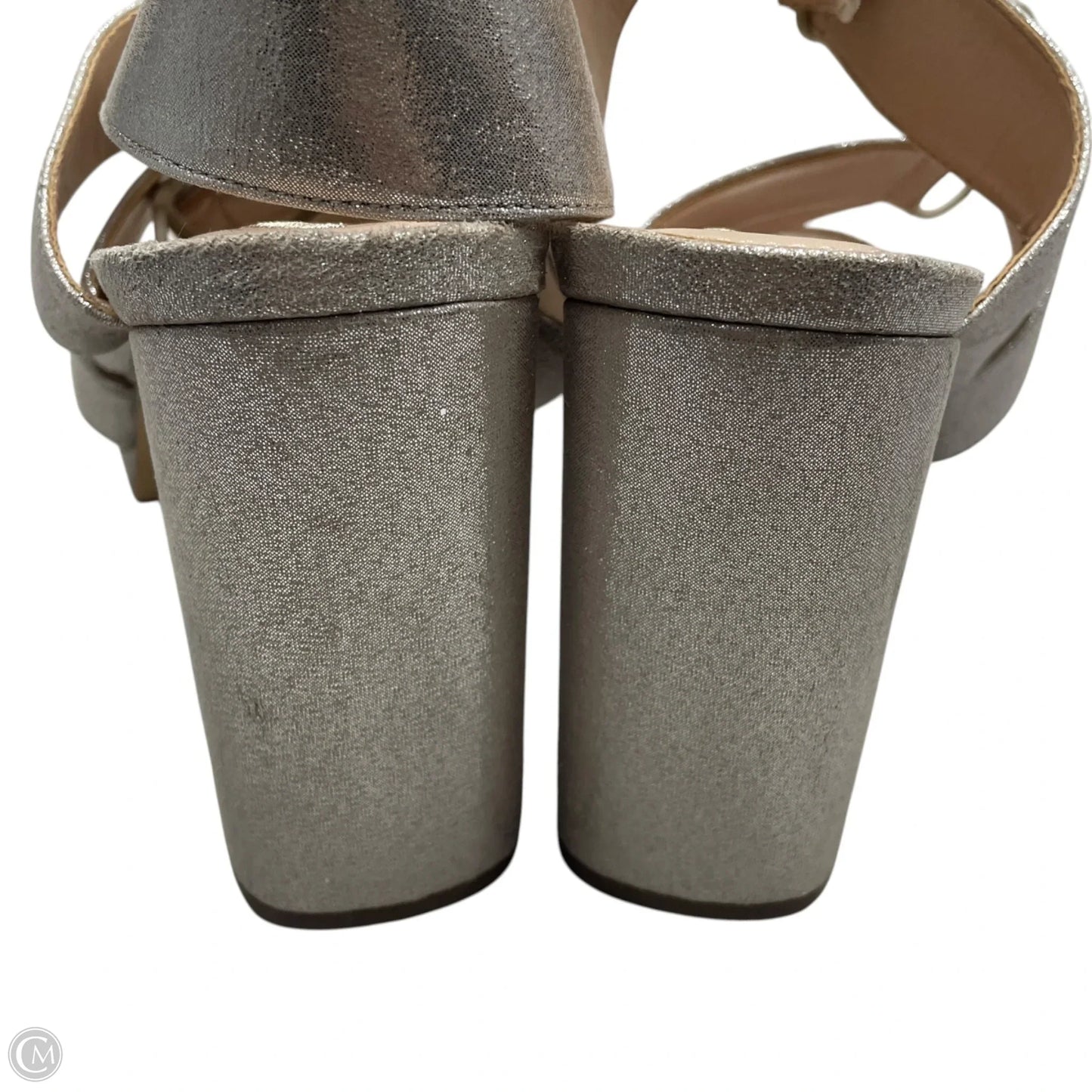 Sandals Heels Block By Nina In Silver, Size: 9.5