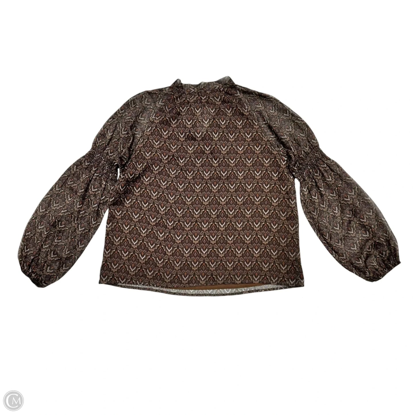 Top Long Sleeve By J Flower In Brown, Size: S