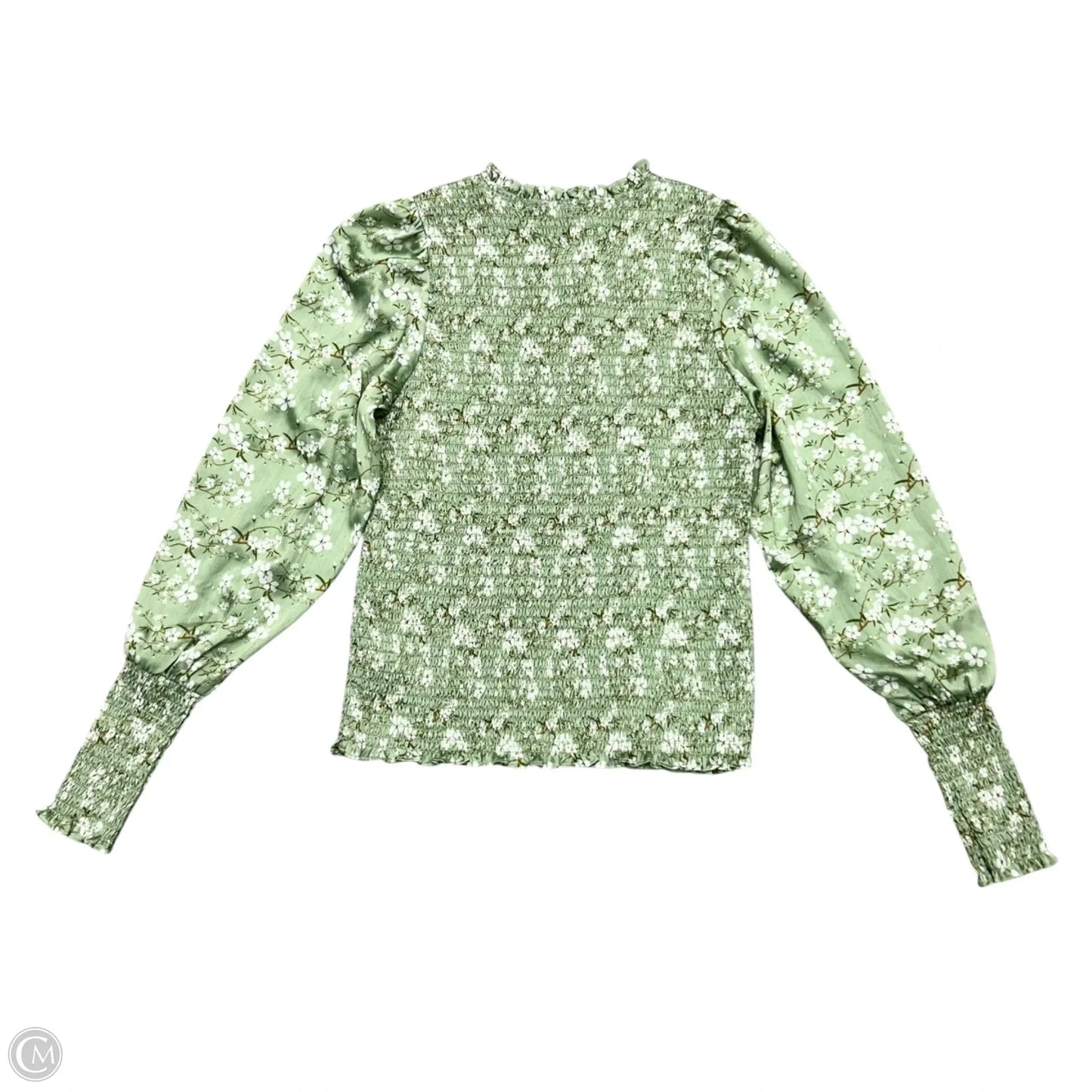 Top Long Sleeve By J Flower In Green & White, Size: S