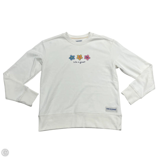 Sweatshirt Crewneck By Life Is Good In White, Size: S