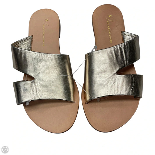 Sandals Flats By Anthropologie In Gold, Size: 7