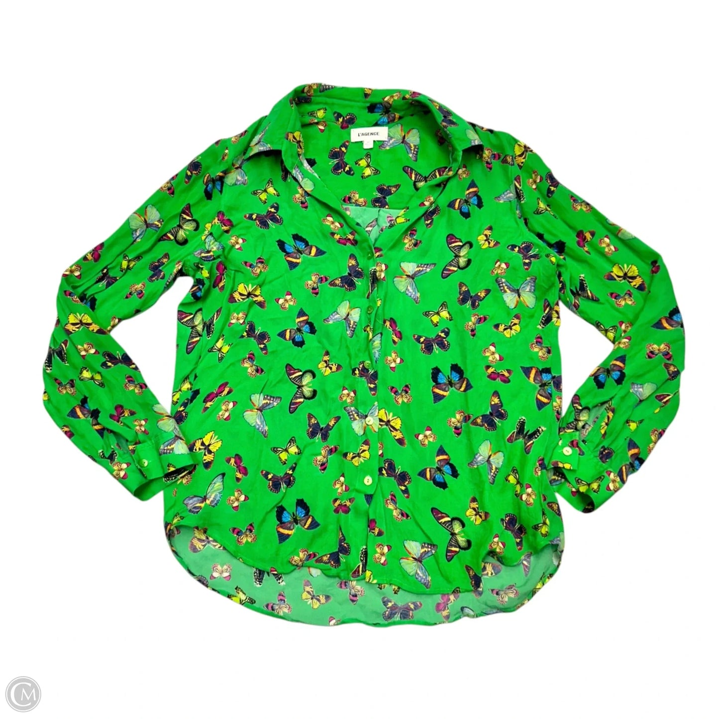 Top Long Sleeve By L Agence In Green & Purple, Size: S