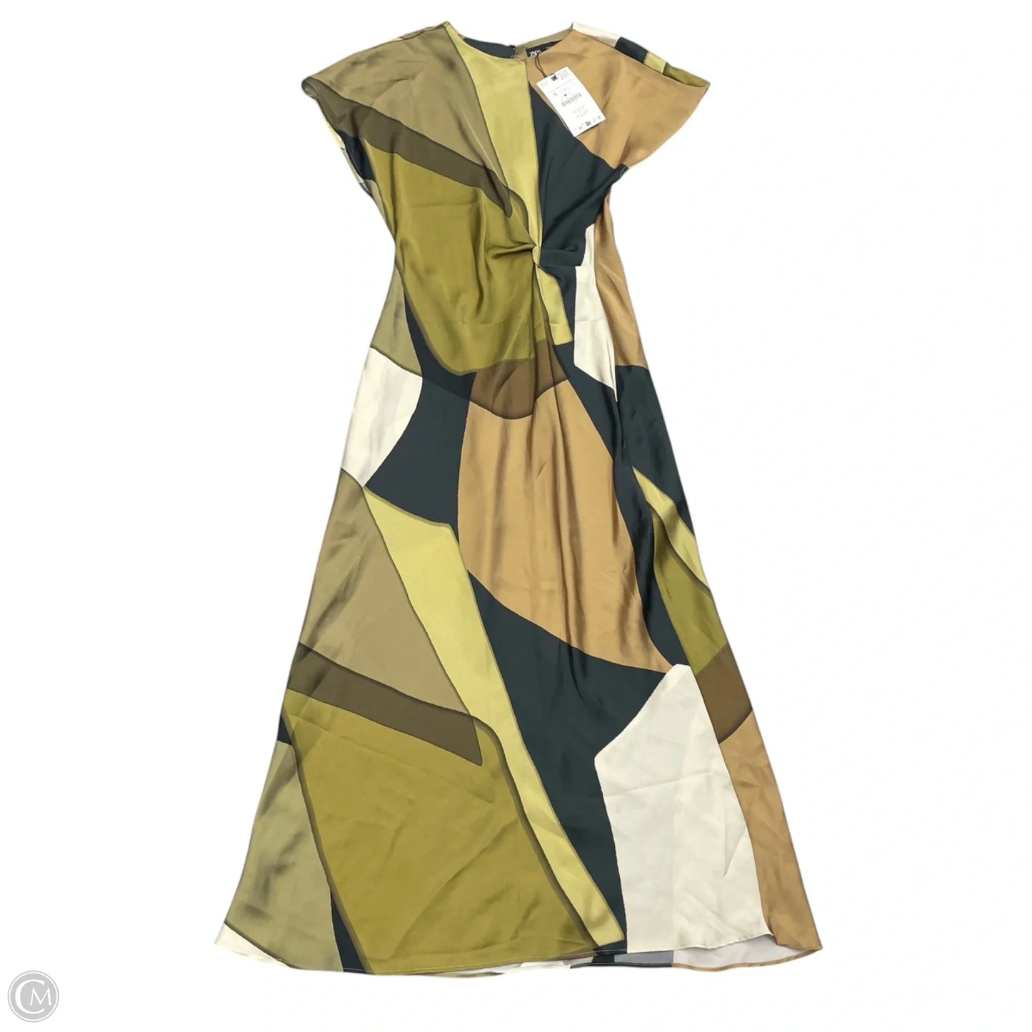 Dress Party Long By Zara In Black & Green, Size: S