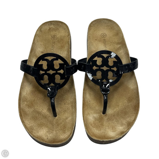 Sandals Designer By Tory Burch In Black & Tan, Size: 8.5