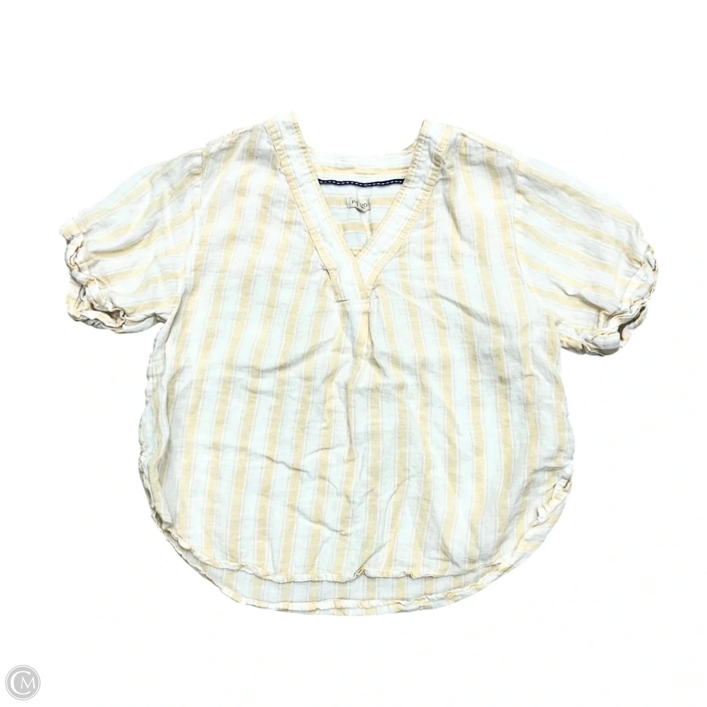 Top Short Sleeve By Pilcro In Cream & White, Size: S