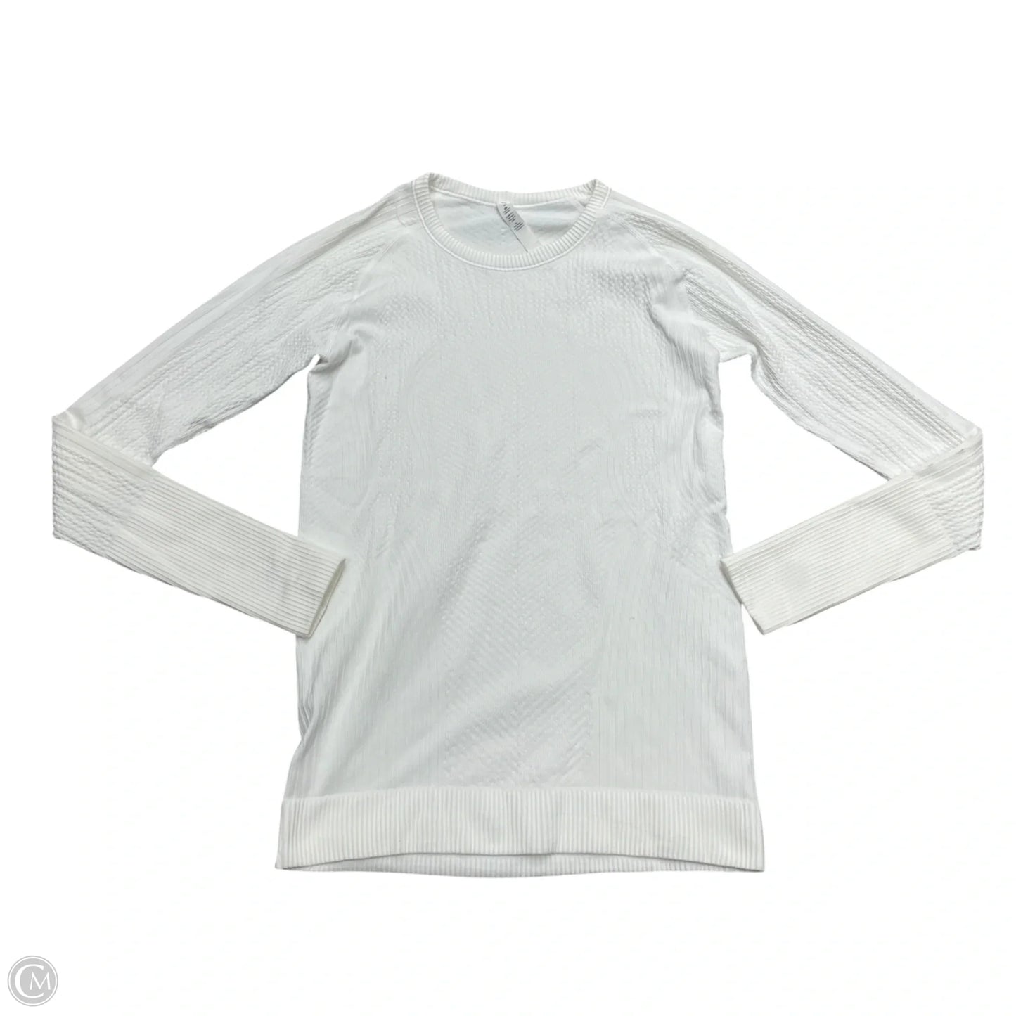 Athletic Top Long Sleeve Crewneck By Lululemon In White, Size: M
