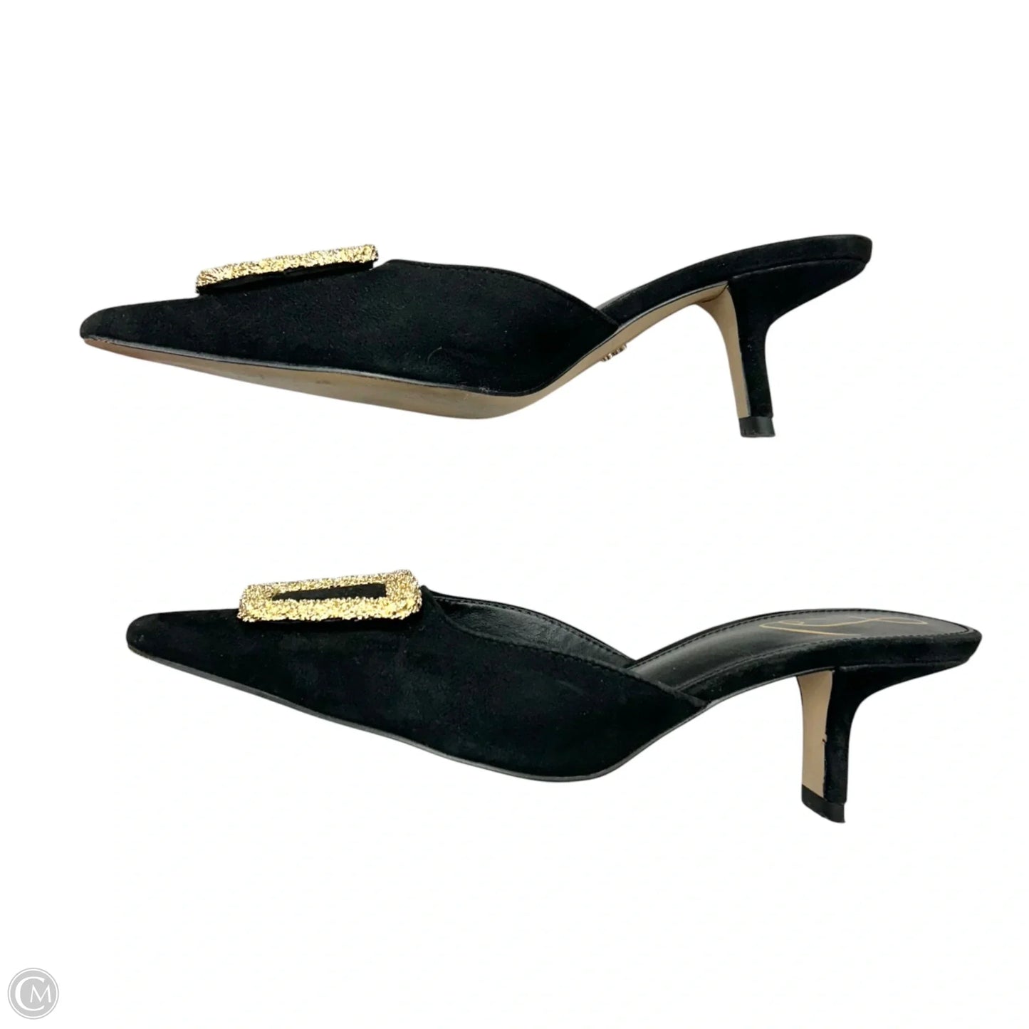 Shoes Heels Kitten By Sam Edelman In Black & Gold, Size: 6.5