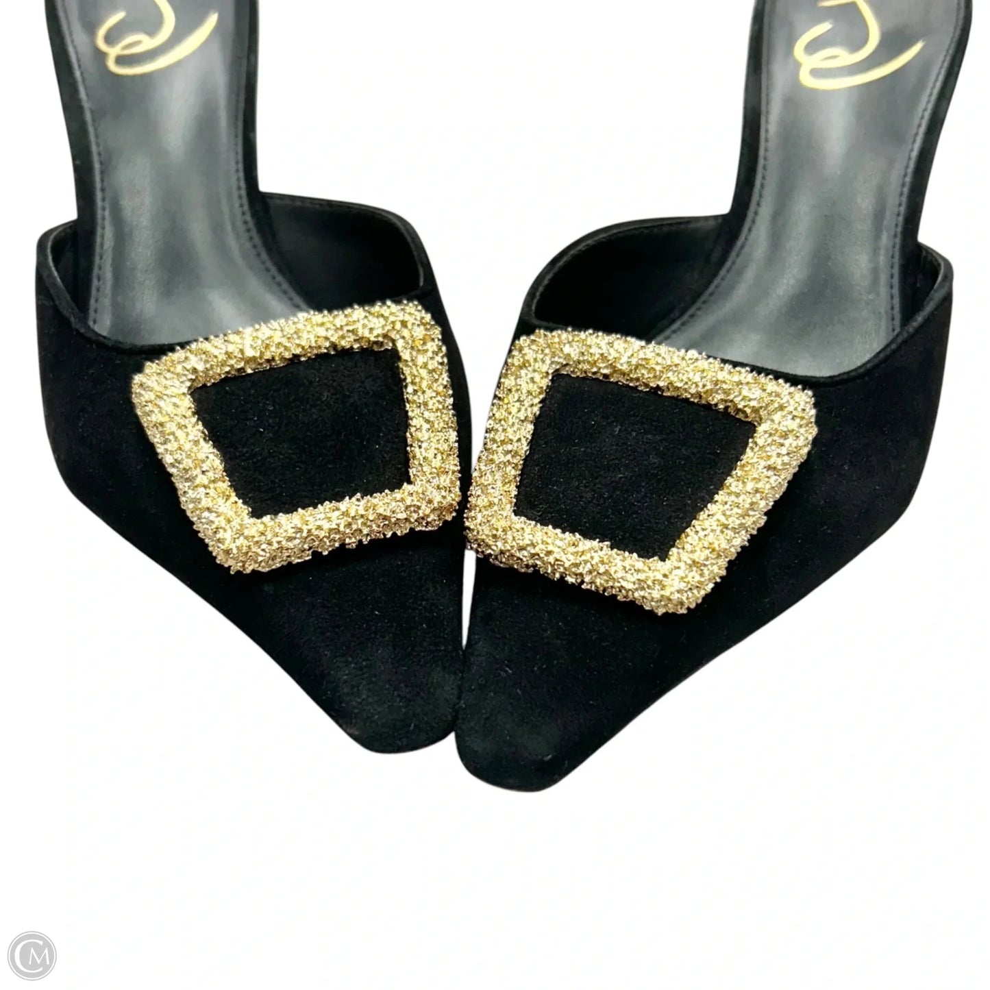 Shoes Heels Kitten By Sam Edelman In Black & Gold, Size: 6.5