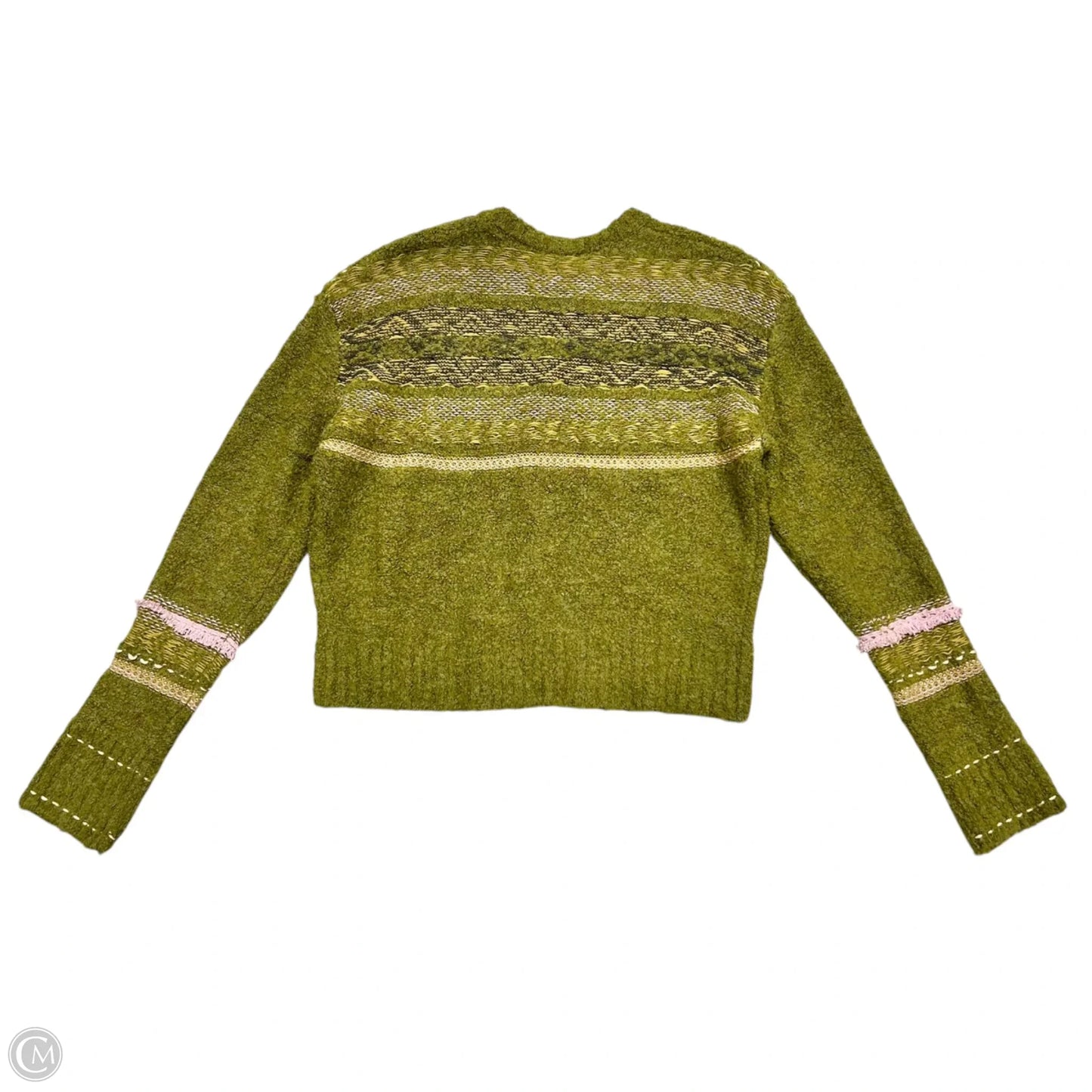 Sweater By Free People In Green & Pink, Size: M