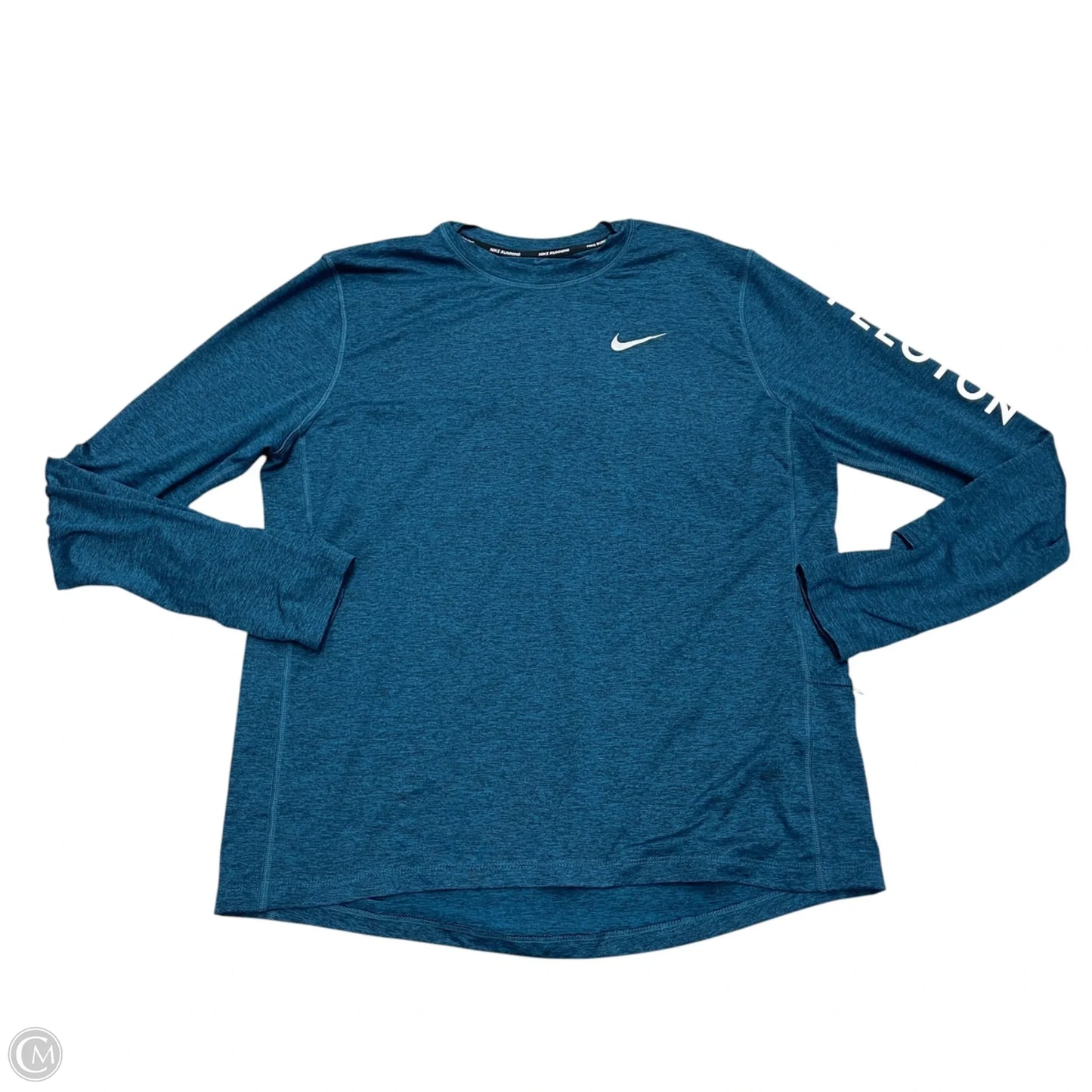 Athletic Top Long Sleeve Crewneck By Nike Apparel In Teal, Size: L