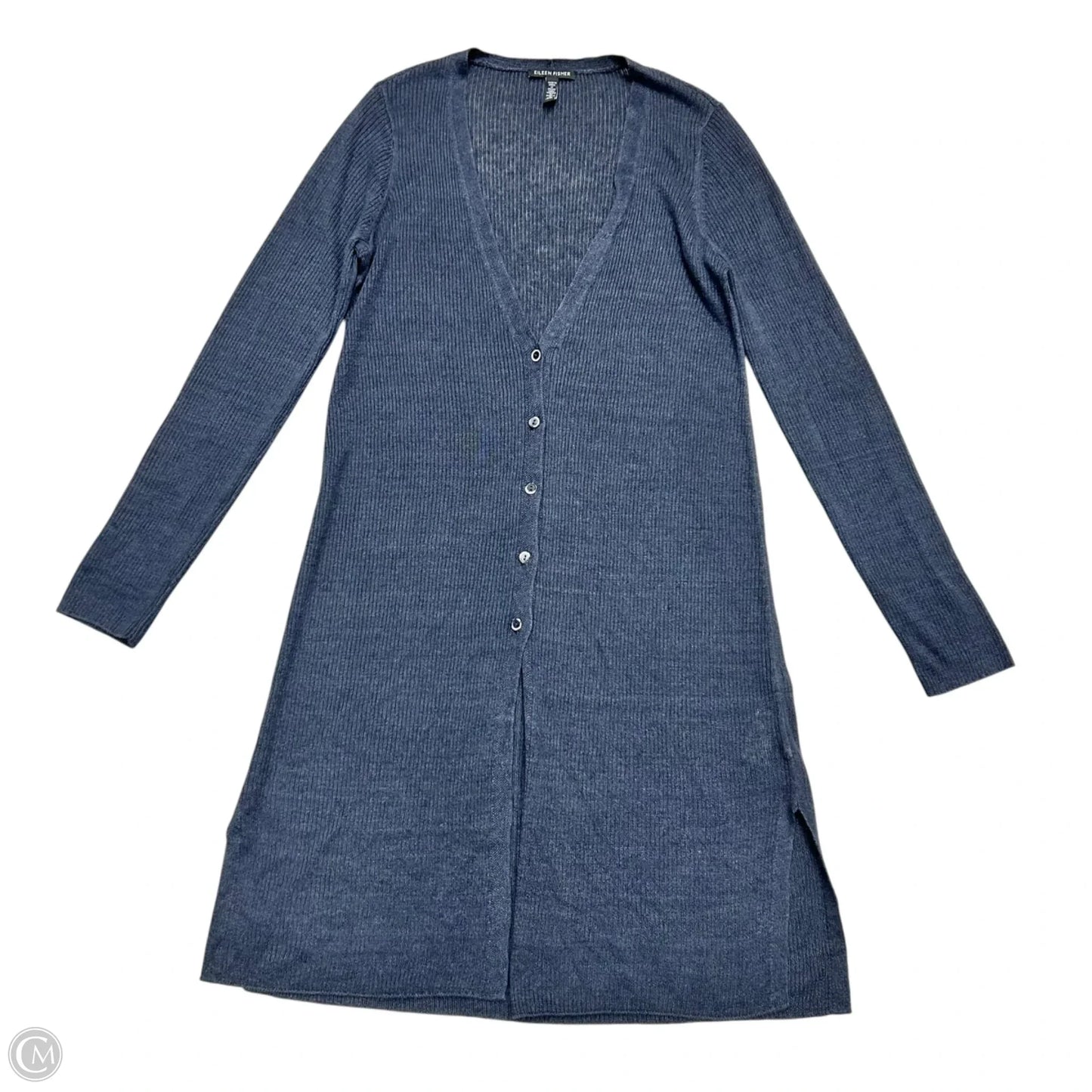 Sweater Cardigan By Eileen Fisher In Navy, Size: Xs