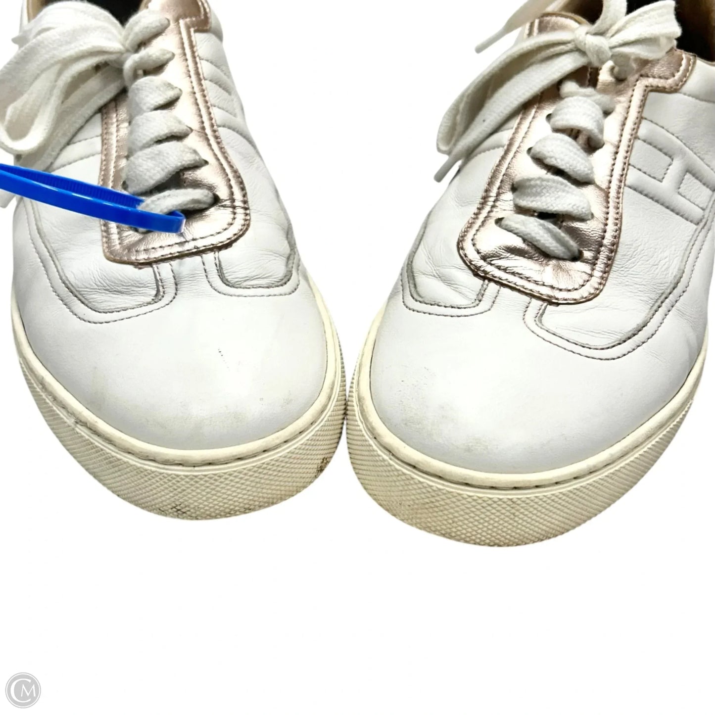 Shoes Luxury Designer By Hermes In White, Size: 9