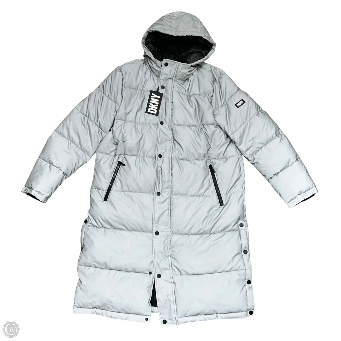 Coat Puffer & Quilted By Dkny In Grey, Size: L