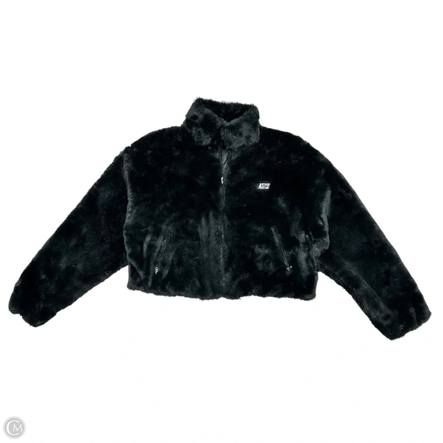 Jacket Faux Fur & Sherpa By Nike Apparel In Black, Size: M