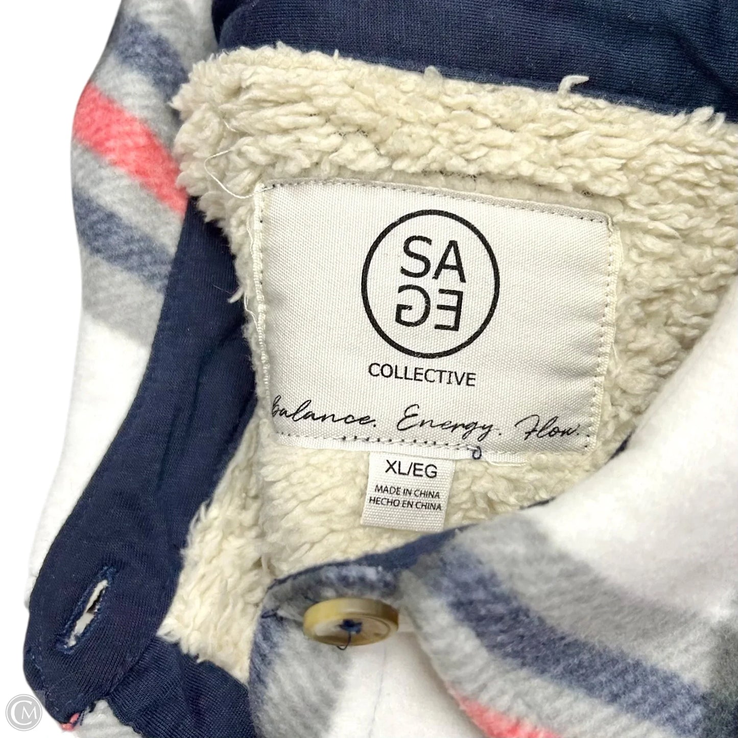 Jacket Shirt By Sage In Plaid Pattern, Size: Xl