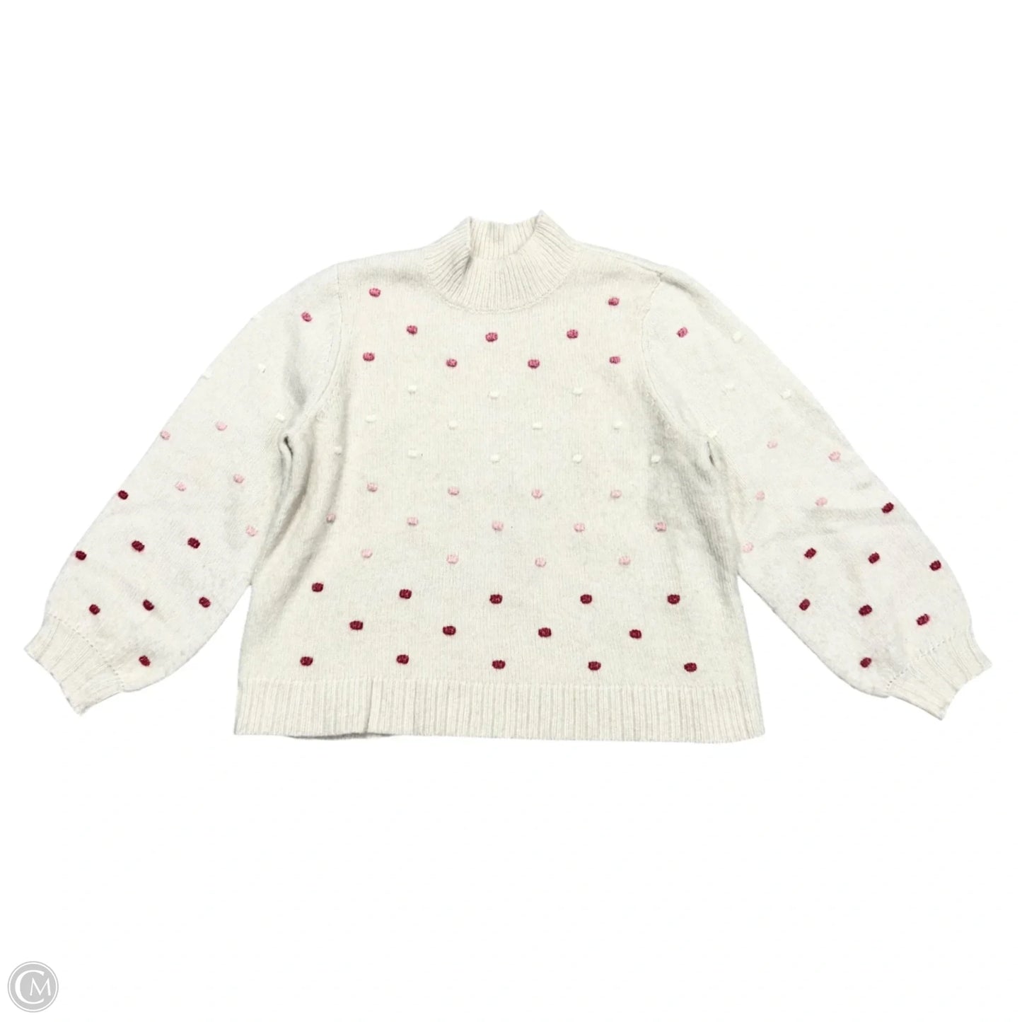 Sweater By Loft In Cream & Pink, Size: Xl