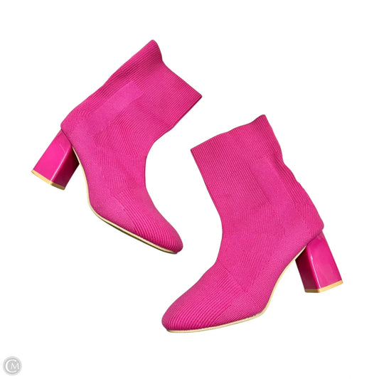 Boots Ankle Heels In Pink, Size: 7.5