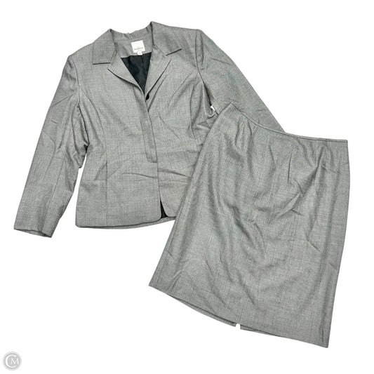 Skirt Suit 2pc By Anne Klein In Grey, Size: 16