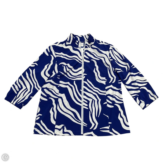 Jacket Other By Zenergy By Chicos In Blue & White, Size: L