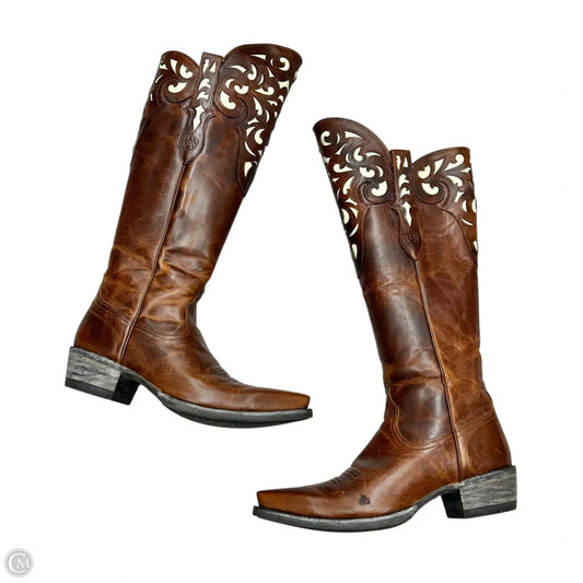 Boots Western By Ariat In Brown & Cream, Size: 7.5