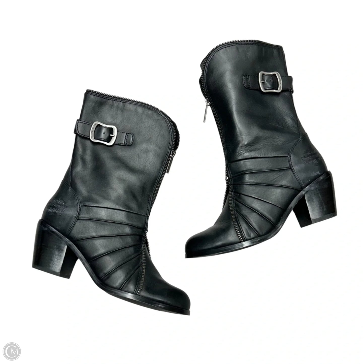 Boots Mid-calf Heels By Harley Davidson In Black, Size: 7.5