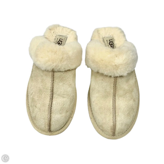 Slippers Designer By Ugg In Cream, Size: 6