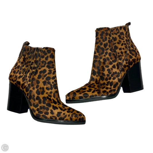 Boots Ankle Heels By Marc Fisher In Leopard Print, Size: 5.5