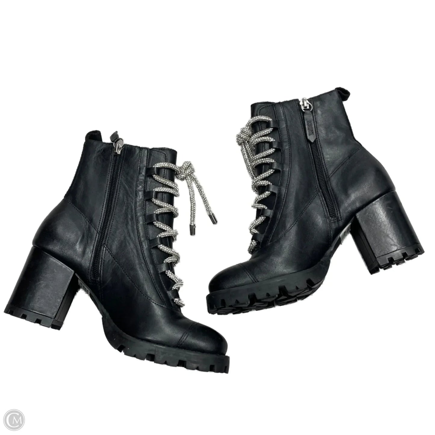 Boots Combat By Schultz In Black & Silver, Size: 5.5