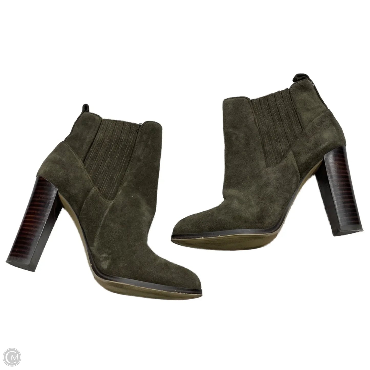 Boots Ankle Heels By Nine West In Green, Size: 5.5