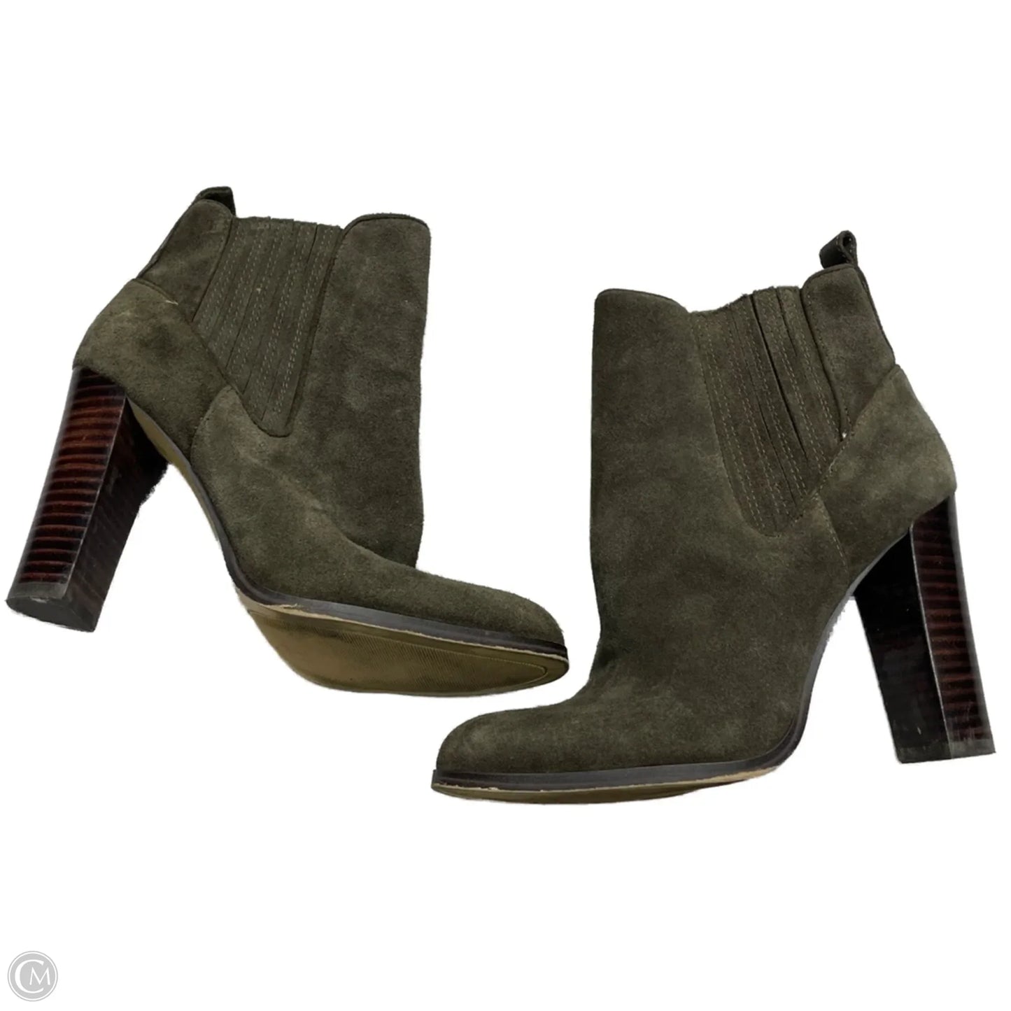 Boots Ankle Heels By Nine West In Green, Size: 5.5