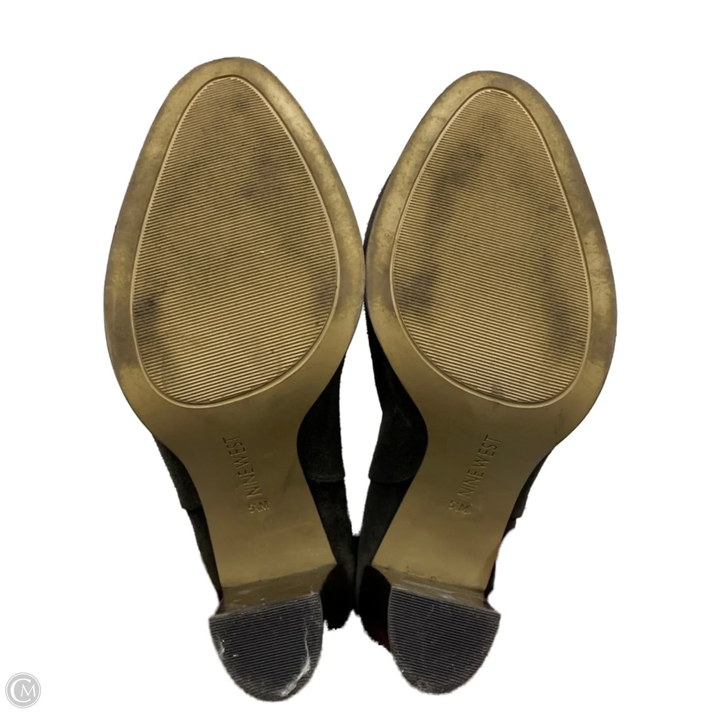 Boots Ankle Heels By Nine West In Green, Size: 5.5