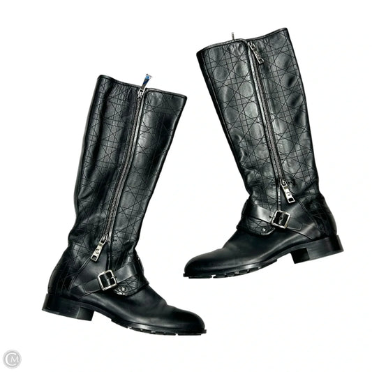 Boots Luxury Designer By Dior In Black, Size: 7.5