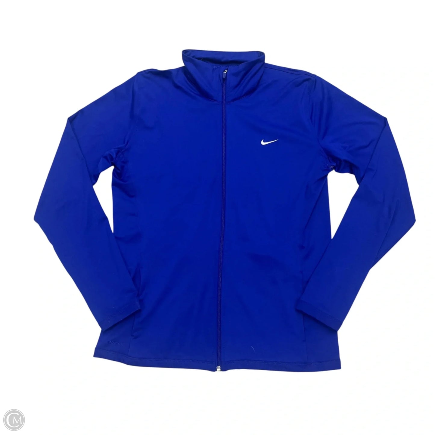 Athletic Top Long Sleeve Collar By Nike Apparel In Blue, Size: L
