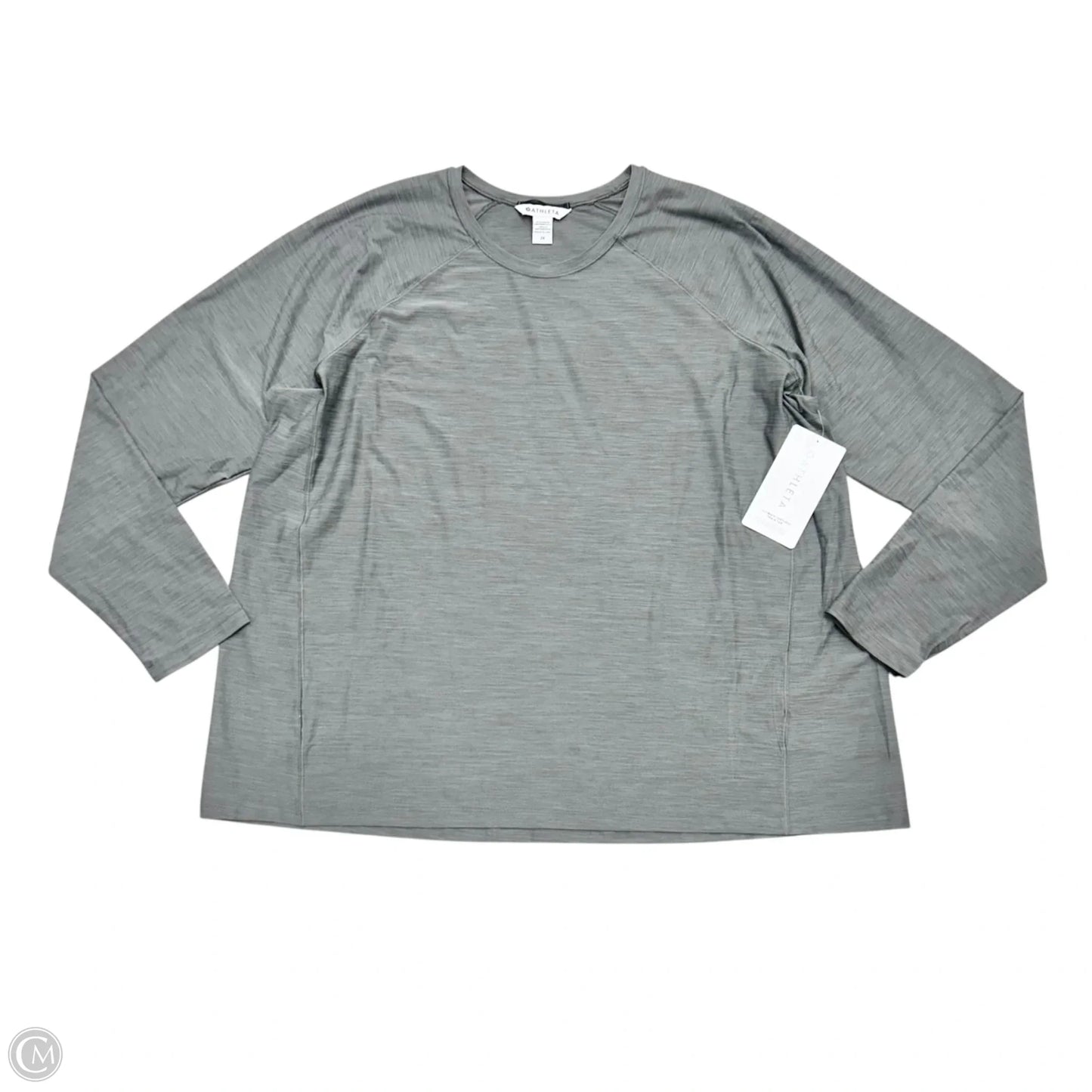 Athletic Top Long Sleeve Crewneck By Athleta In Grey, Size: 2x