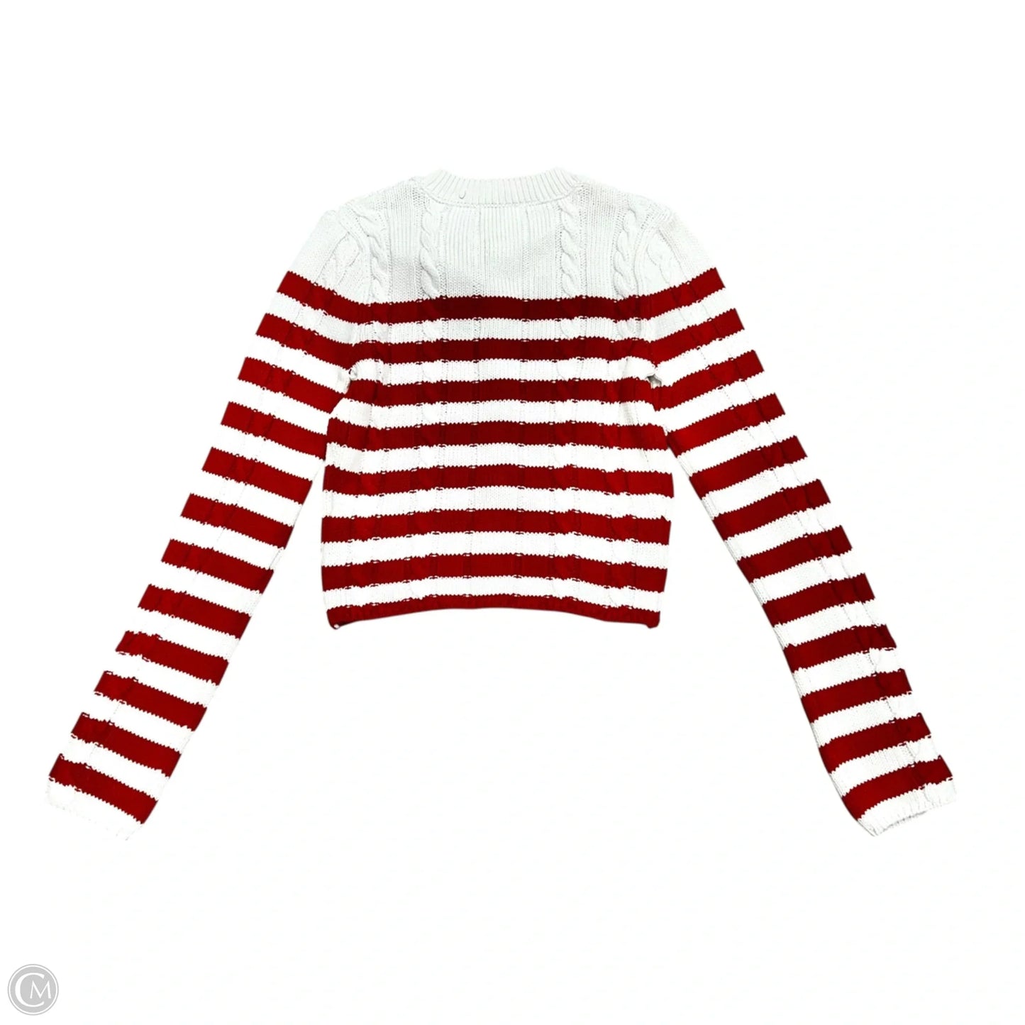 Sweater Cardigan By Maeve In Red & White, Size: Xs