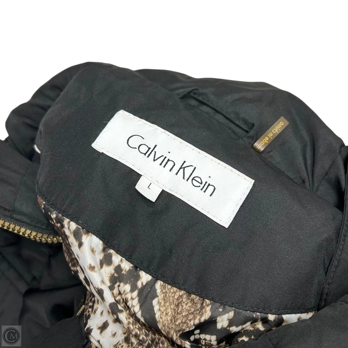 Coat Puffer & Quilted By Calvin Klein In Black, Size: L