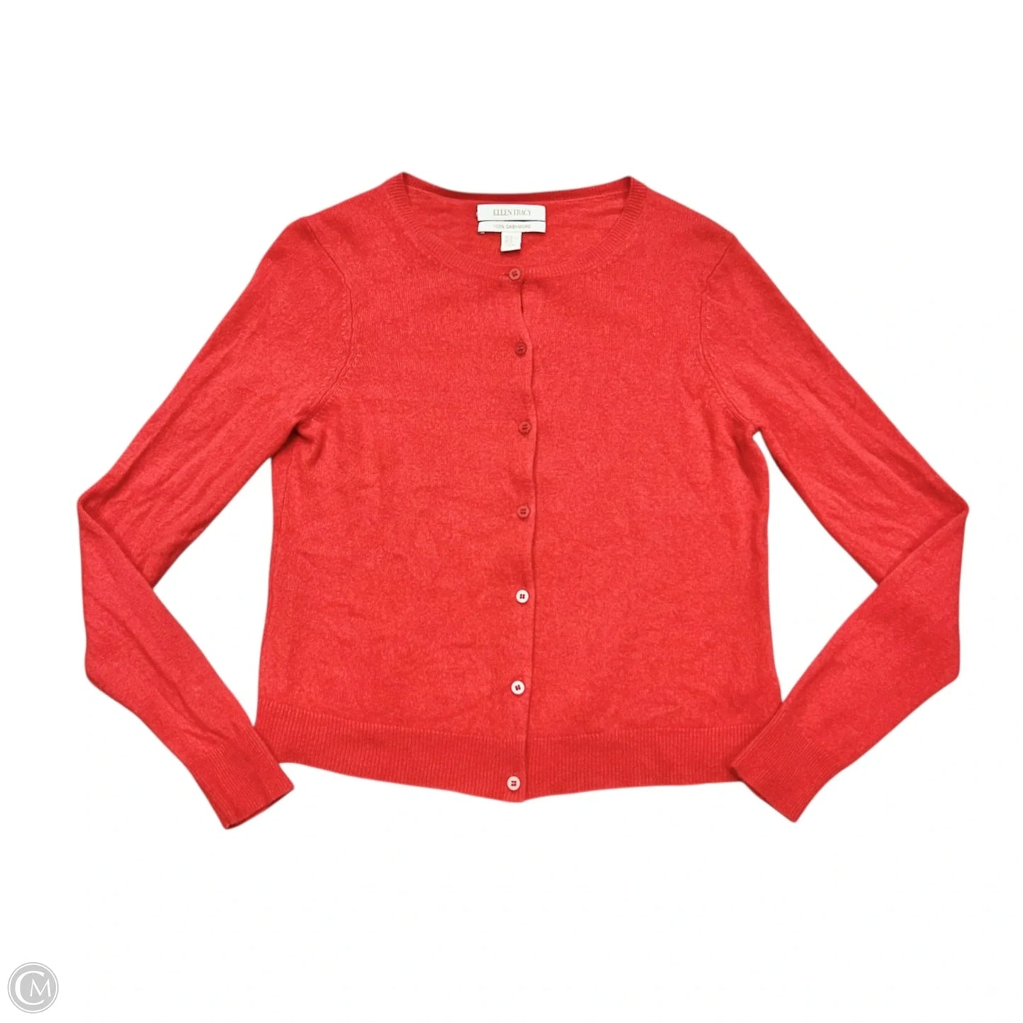 Sweater Cardigan Cashmere By Ellen Tracy In Red, Size: Xl