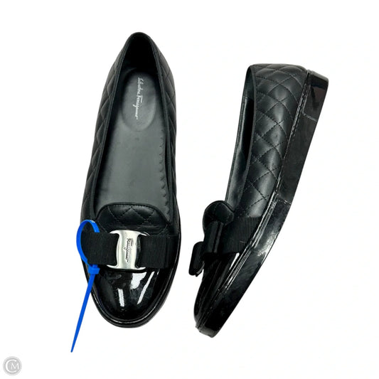 Shoes Luxury Designer By Ferragamo In Black, Size: 9.5
