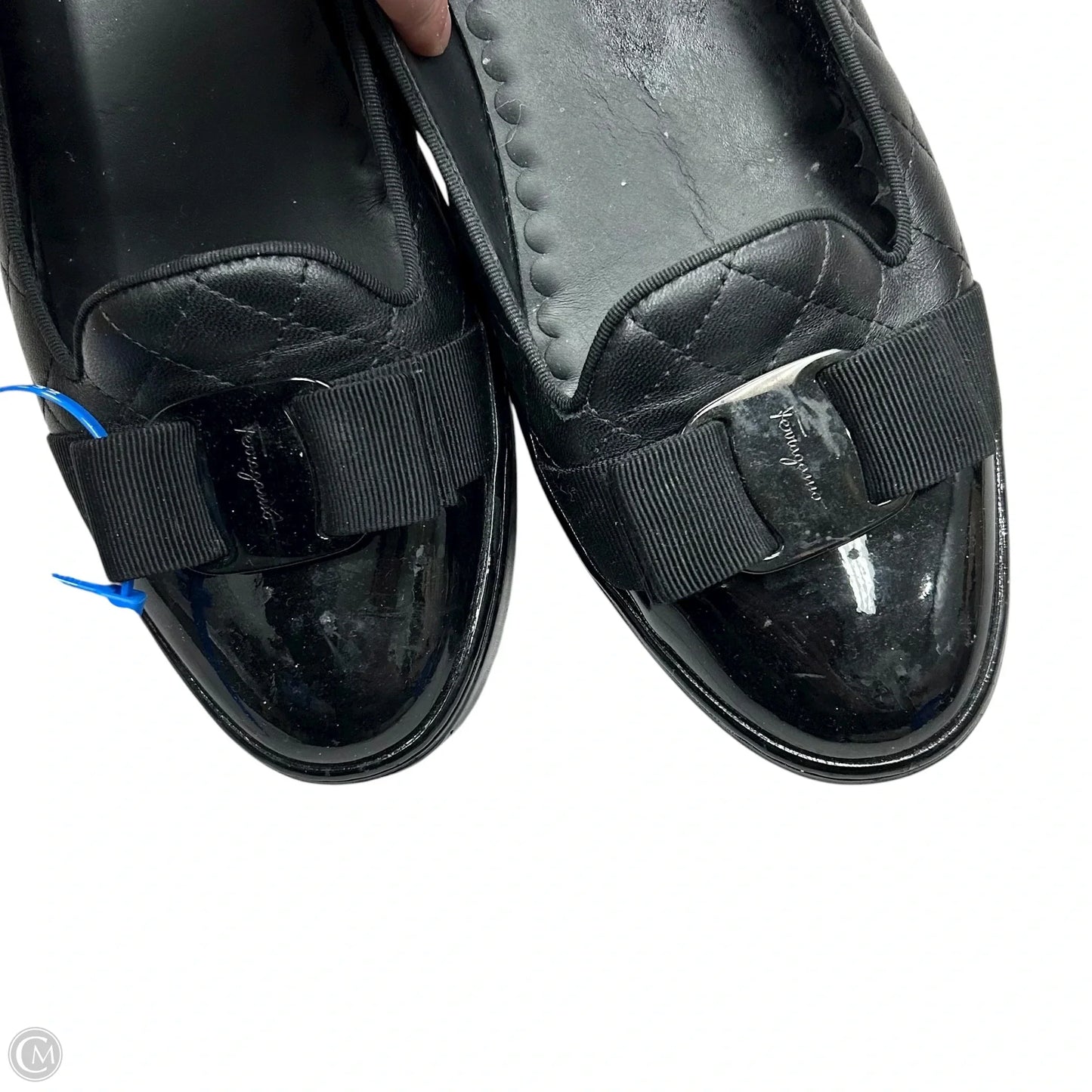 Shoes Luxury Designer By Ferragamo In Black, Size: 9.5