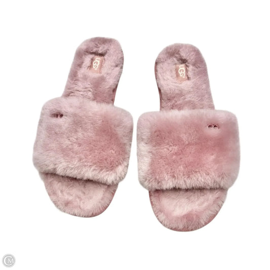 Slippers Designer By Ugg In Pink, Size: 7