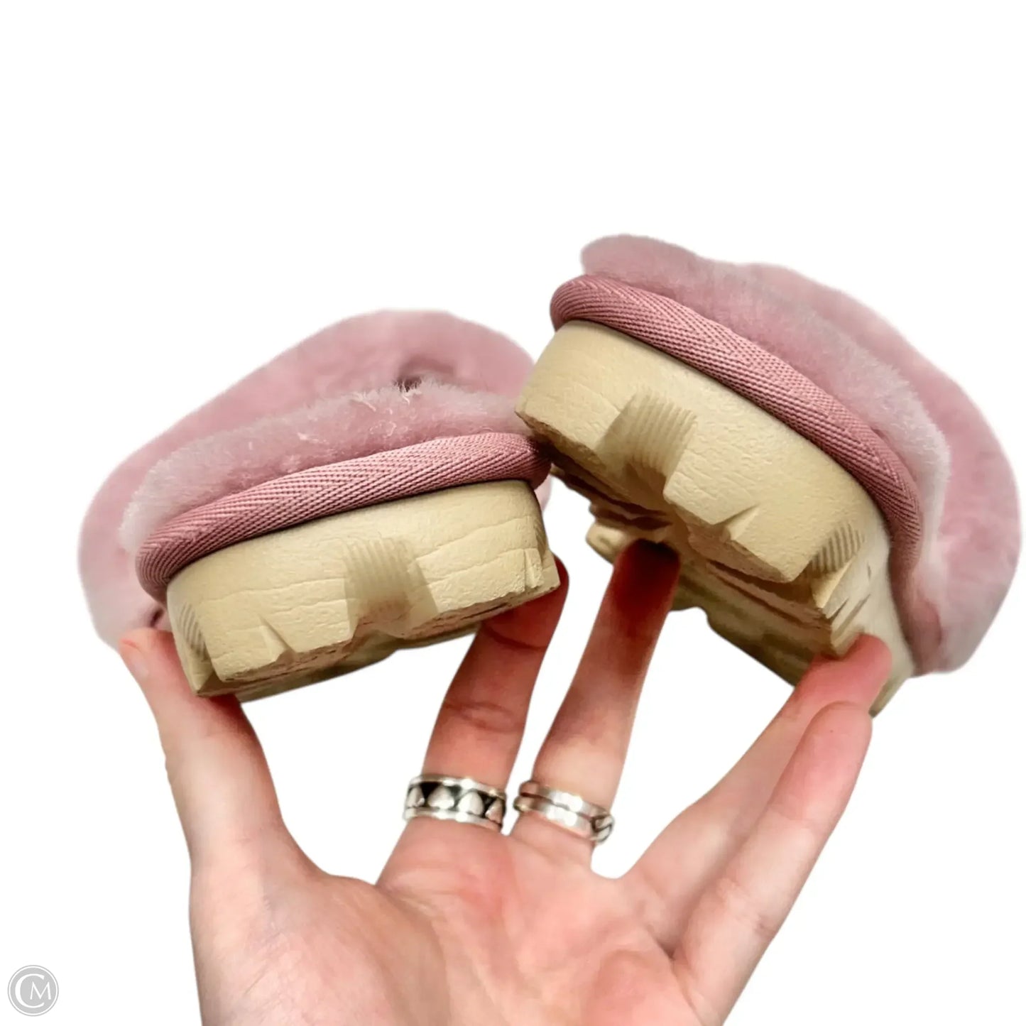 Slippers Designer By Ugg In Pink, Size: 7