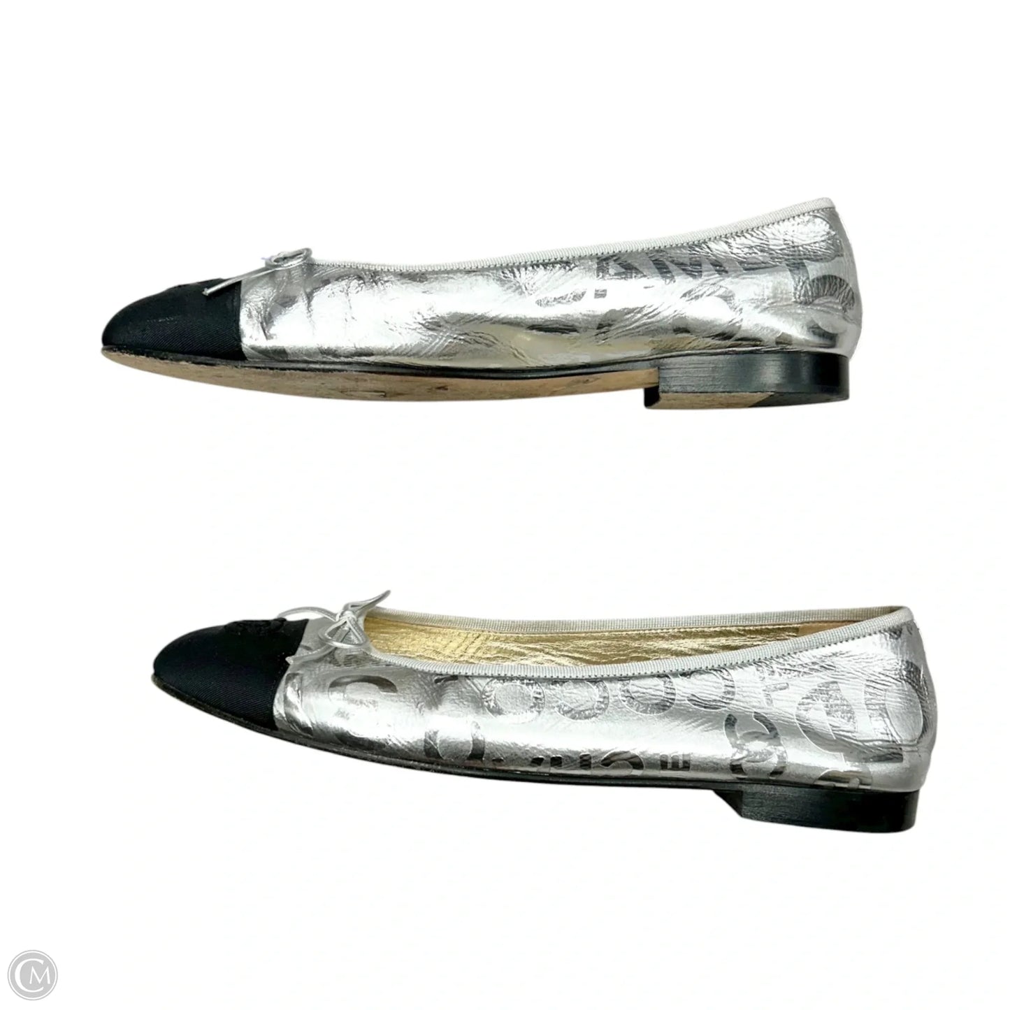 Shoes Luxury Designer By Chanel In Black & Silver, Size: 10.5