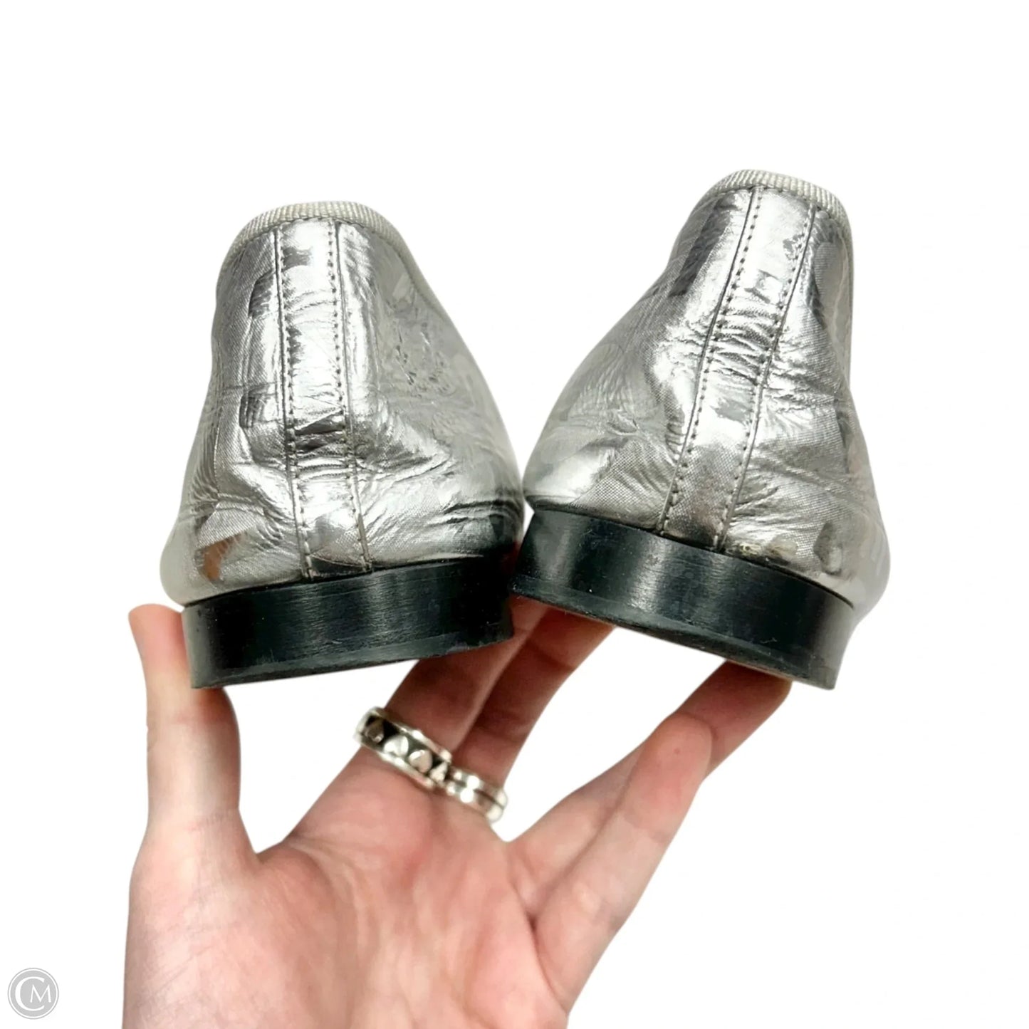 Shoes Luxury Designer By Chanel In Black & Silver, Size: 10.5